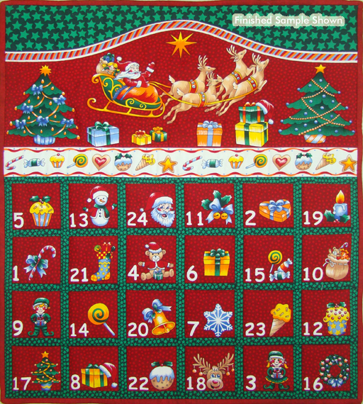 Folded Christmas Advent Calendar Panel - Red